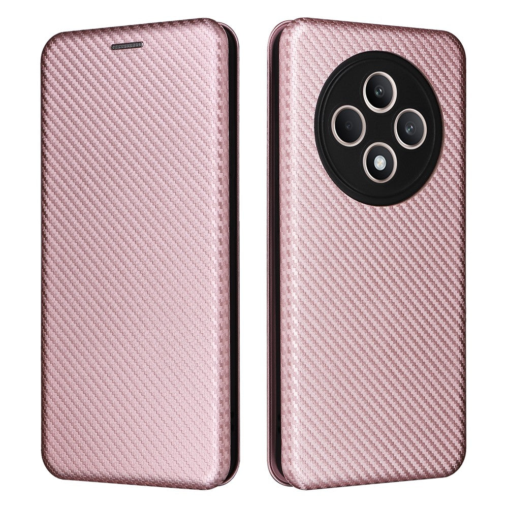 Oppo Reno12 F 5G-cover i kulfibertekstureret læder med mobilkvittering