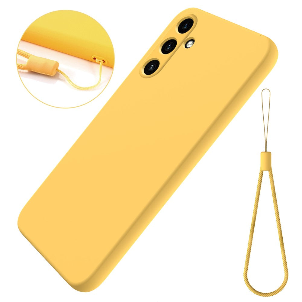 For Samsung Galaxy M35 5G Case Anti-Drop Liquid Silicone Phone Cover with Strap