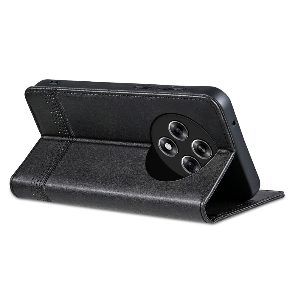 AZNS For Oppo Reno12 F 5G Wallet Case Cowhide Texture PU Leather Folio Flip Phone Cover