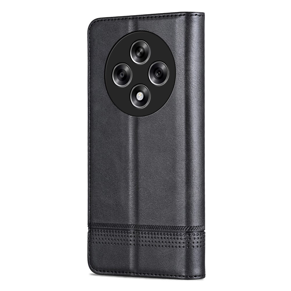 AZNS For Oppo Reno12 F 5G Wallet Case Cowhide Texture PU Leather Folio Flip Phone Cover