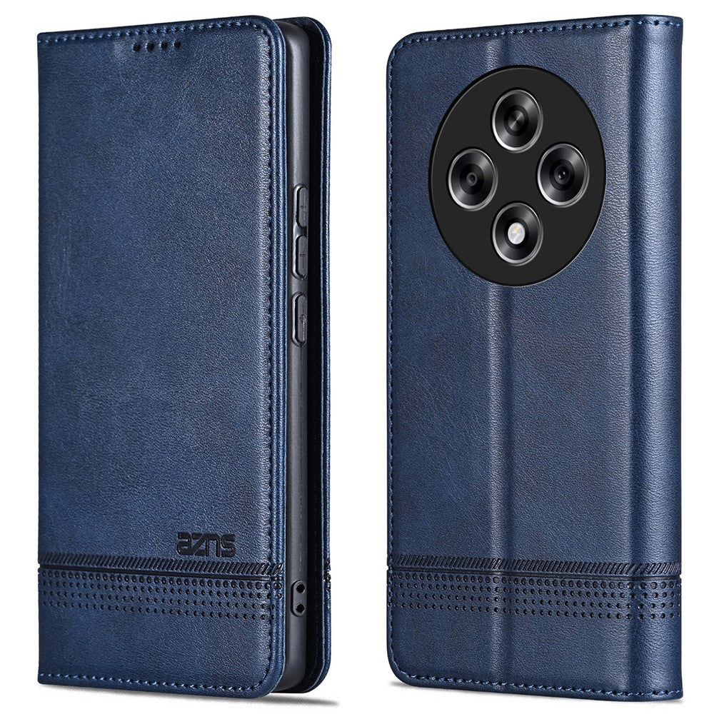 AZNS For Oppo Reno12 F 5G Wallet Case Cowhide Texture PU Leather Folio Flip Phone Cover