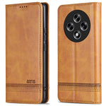 AZNS For Oppo Reno12 F 5G Wallet Case Cowhide Texture PU Leather Folio Flip Phone Cover