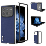 ABEEL For Xiaomi Mix Fold 4 5G Case Litchi Texture Genuine Cow Leather+PC Phone Cover