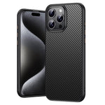 Til iPhone 16 Pro Magnetisk Etui Kompatibel med MagSafe Kulfiber Tekstur PC + TPU Cover