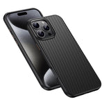 Til iPhone 16 Pro Magnetisk Etui Kompatibel med MagSafe Kulfiber Tekstur PC + TPU Cover