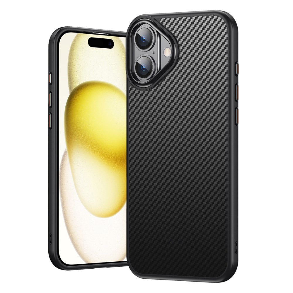 Til iPhone 16 Plus MagSafe-kompatibelt magnetisk cover i kulfibertekstur PC + TPU