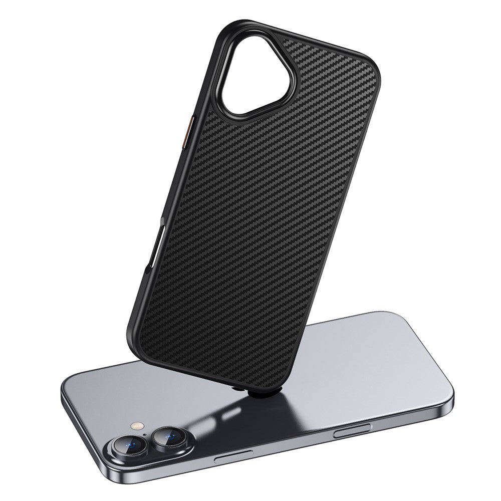 Til iPhone 16 Plus MagSafe-kompatibelt magnetisk cover i kulfibertekstur PC + TPU