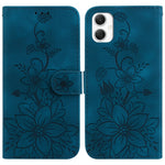 For Samsung Galaxy A06 4G Case Lily Flower Imprint Leather Phone Cover with Stand