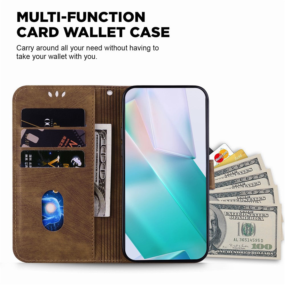For Samsung Galaxy A06 4G Wallet Case Tiger Imprint Leather Shockproof Phone Cover