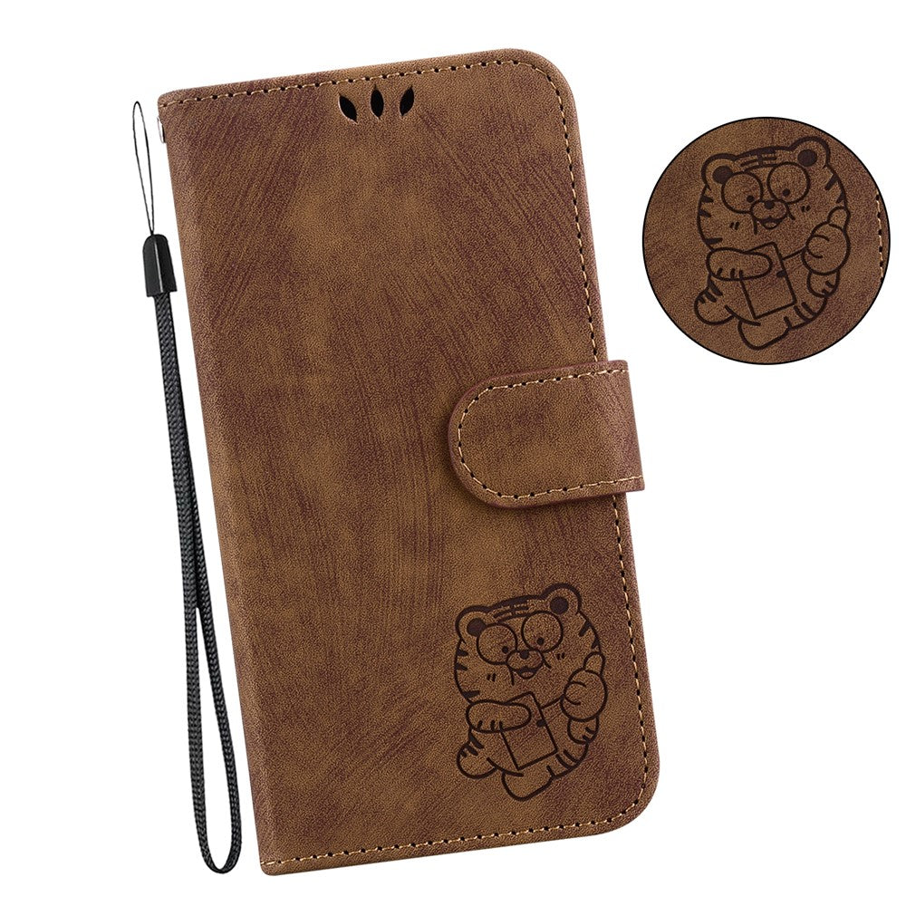 For Samsung Galaxy A06 4G Wallet Case Tiger Imprint Leather Shockproof Phone Cover