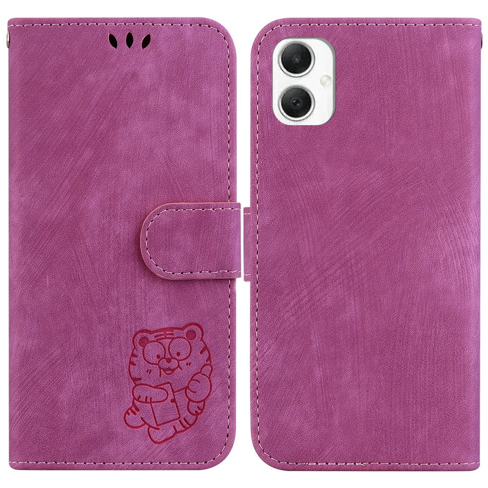 For Samsung Galaxy A06 4G Wallet Case Tiger Imprint Leather Shockproof Phone Cover