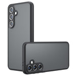 For Samsung Galaxy S24 FE Case Skin-Touch TPU + PC Matte Phone Back Cover, Transparent Black