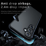 For Samsung Galaxy S24 FE Case Skin-Touch TPU + PC Matte Phone Back Cover, Transparent Black
