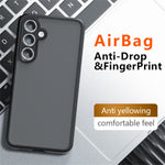 For Samsung Galaxy S24 FE Case Skin-Touch TPU + PC Matte Phone Back Cover, Transparent Black