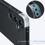 For Samsung Galaxy S24 FE Case Skin-Touch TPU + PC Matte Phone Back Cover, Transparent Black