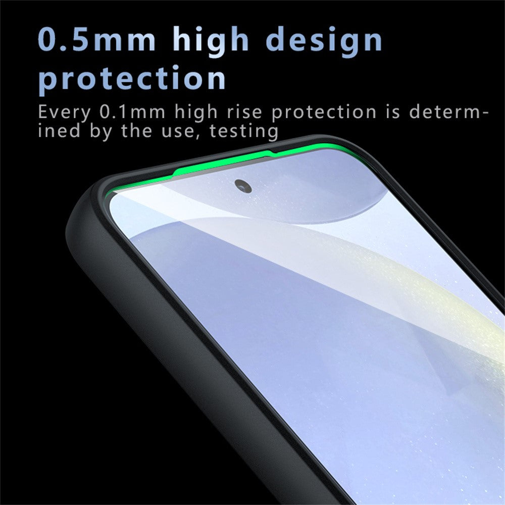 For Samsung Galaxy S24 FE Case Skin-Touch TPU + PC Matte Phone Back Cover, Transparent Black