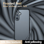 For Samsung Galaxy S24 FE Case Skin-Touch TPU + PC Matte Phone Back Cover, Transparent Black