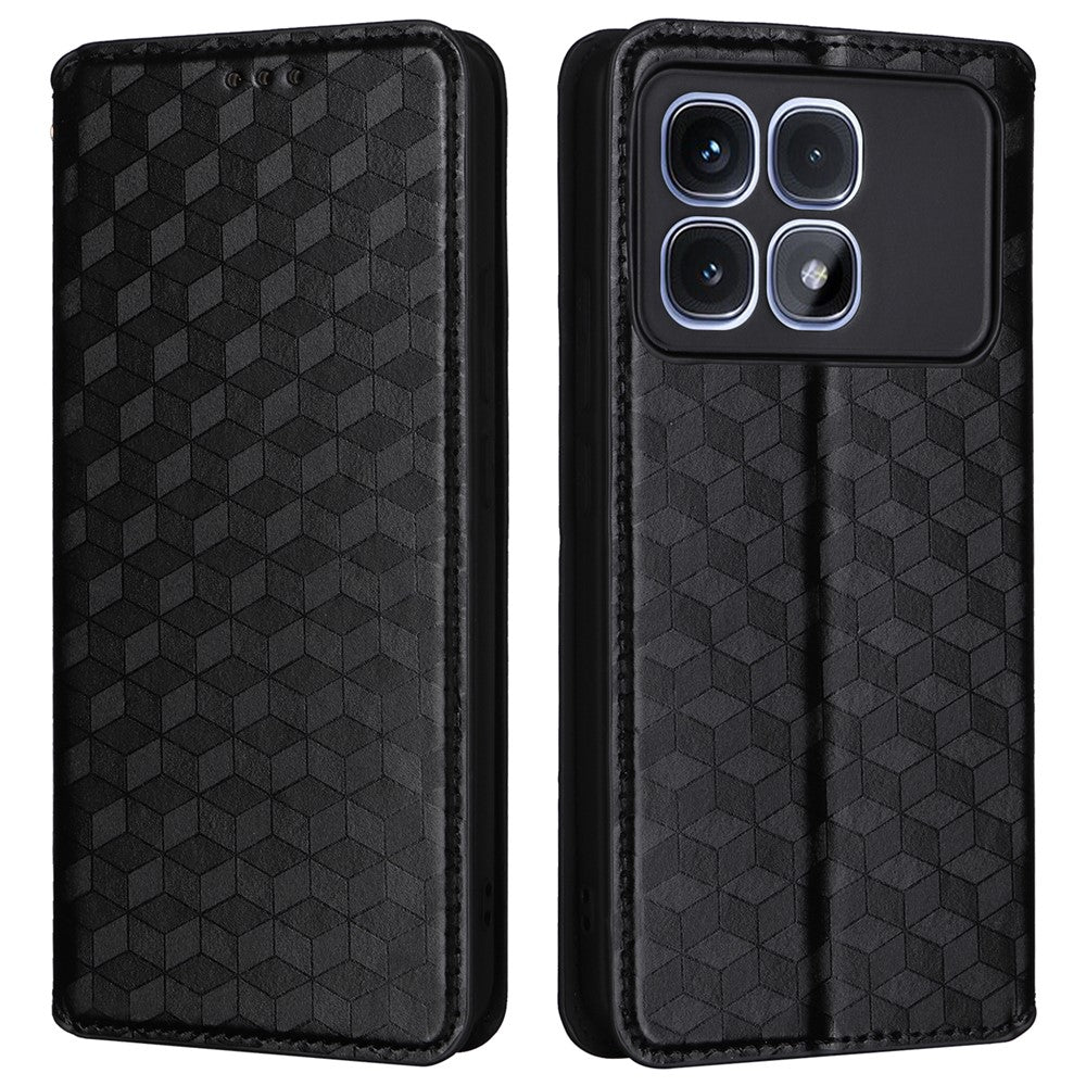 For Xiaomi Redmi K70 Ultra Wallet Case Rhombus Imprinted Leather Phone Cover