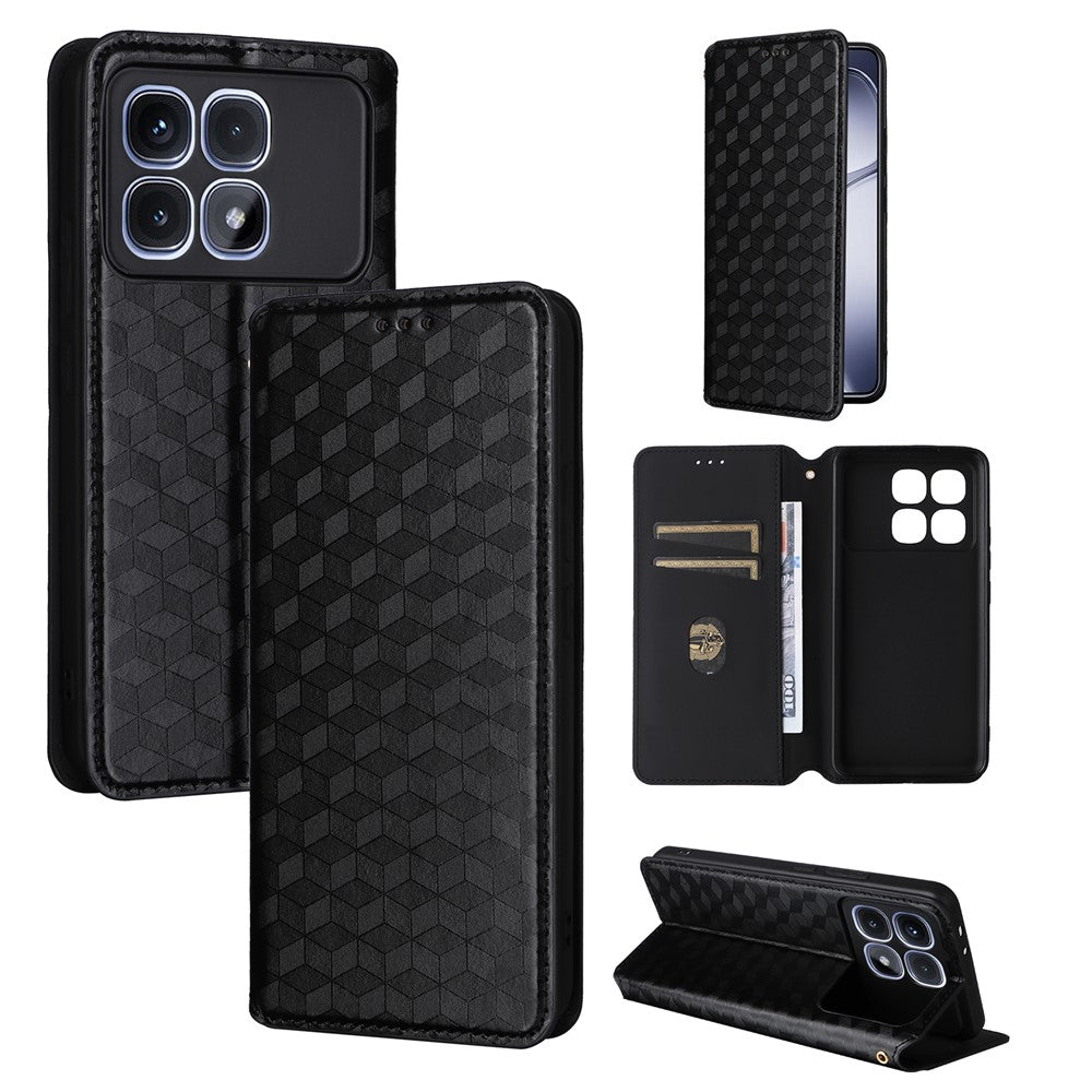 For Xiaomi Redmi K70 Ultra Wallet Case Rhombus Imprinted Leather Phone Cover