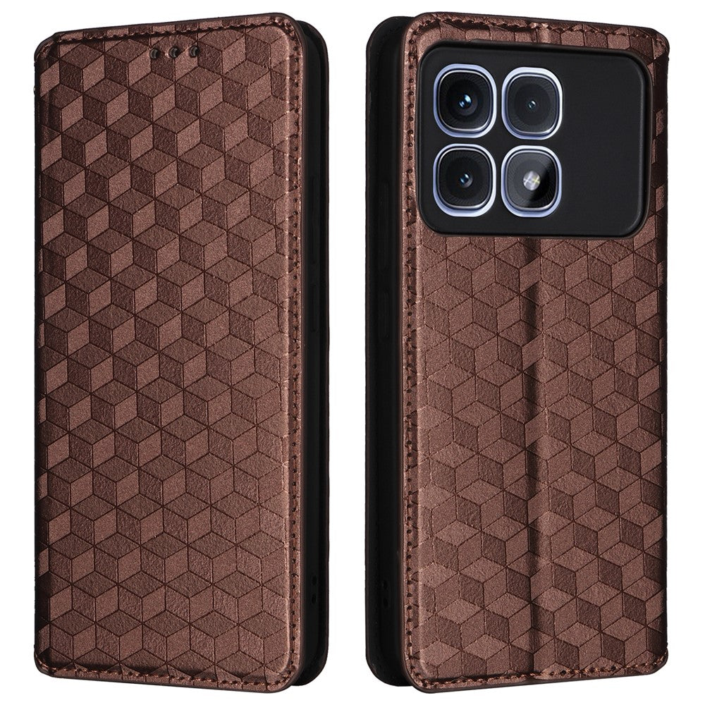 For Xiaomi Redmi K70 Ultra Wallet Case Rhombus Imprinted Leather Phone Cover