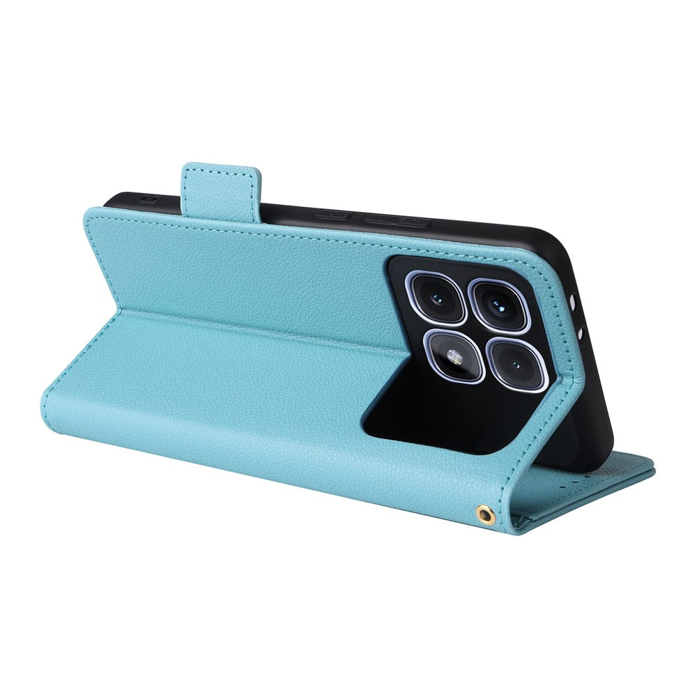 For Xiaomi Redmi K70 Ultra Case with Wrist Strap Litchi Texture PU Leather Wallet Phone Cover
