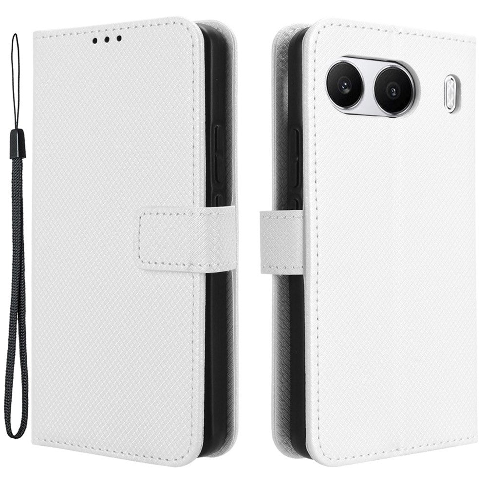 OnePlus Nord 4 5G mobilstativskal Diamantstruktur PU-läderfodral Plånbok