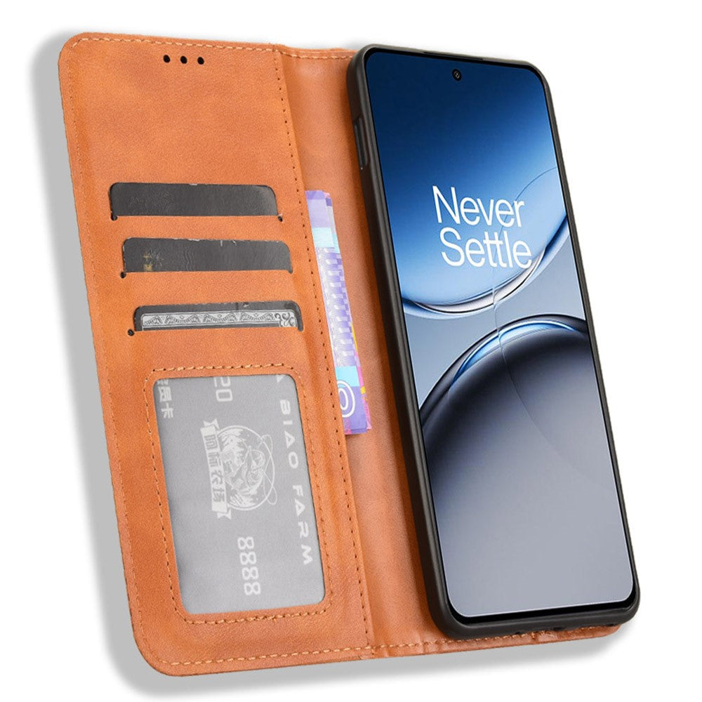 For OnePlus Nord 4 Leather Case Wallet Stand Retro Texture Phone Cover