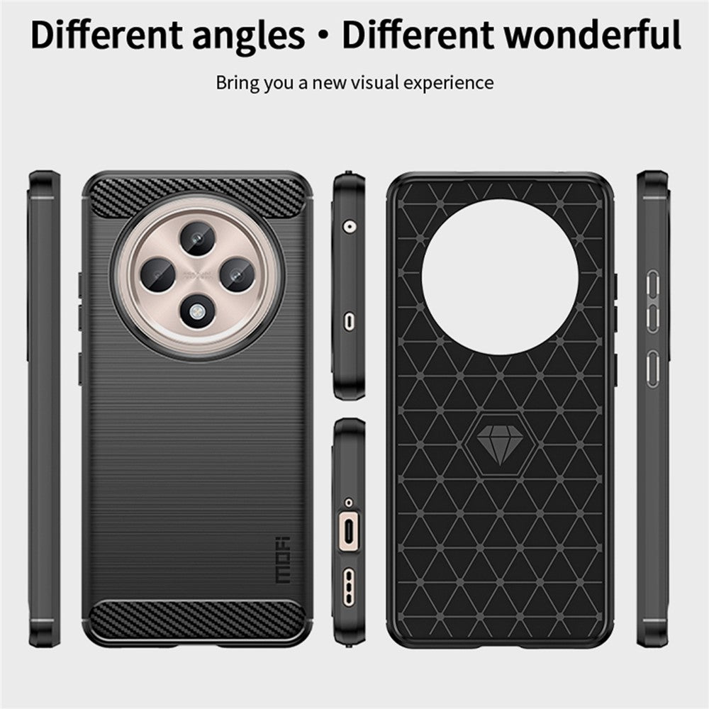 MOFI JK TPU Series-1 För Oppo Reno12 F 4G / 5G Skal Kolfiberstruktur TPU Mjukt mobilskal