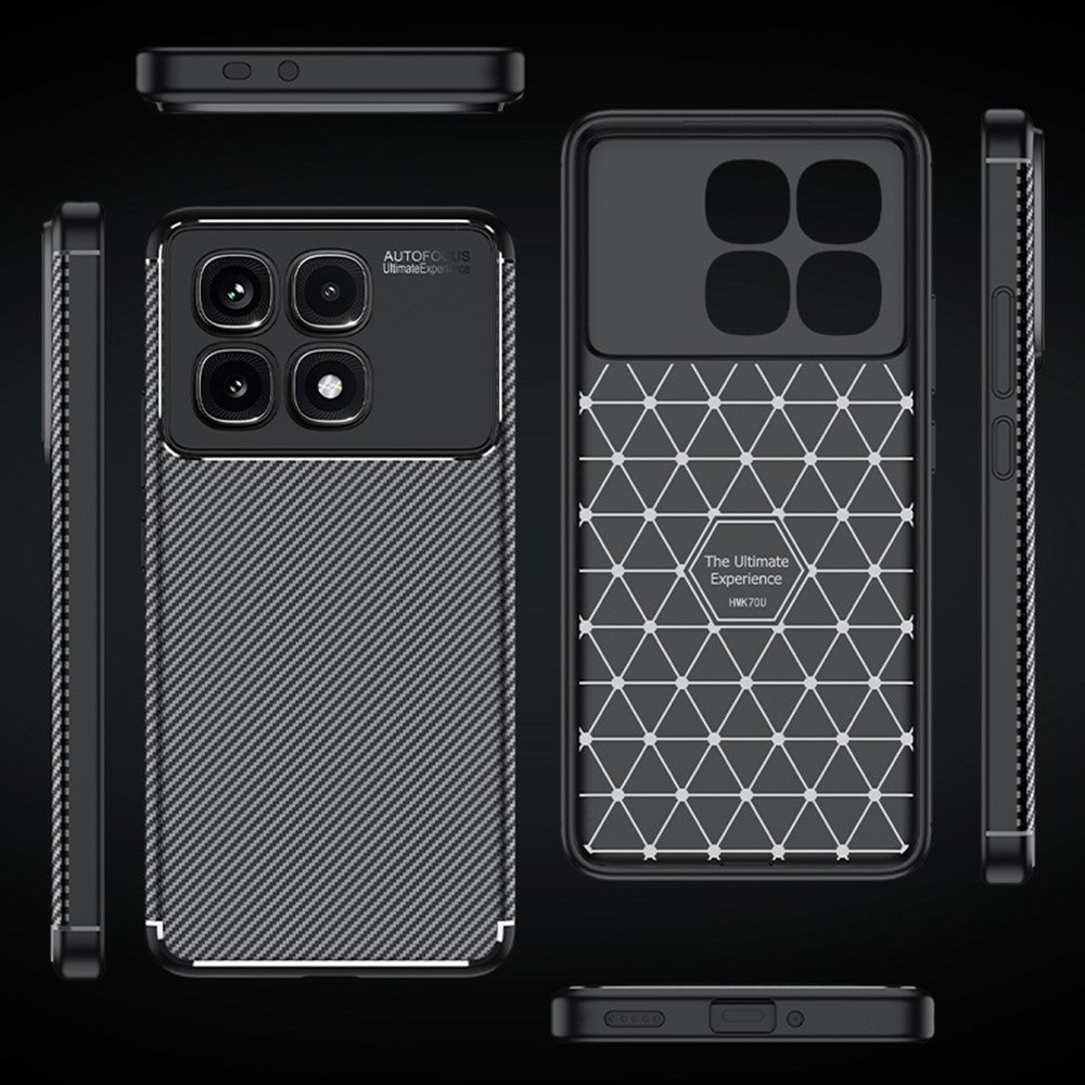 For Xiaomi Redmi K70 Ultra Case Carbon Fiber Texture TPU Phone Cover Heat Dissipation