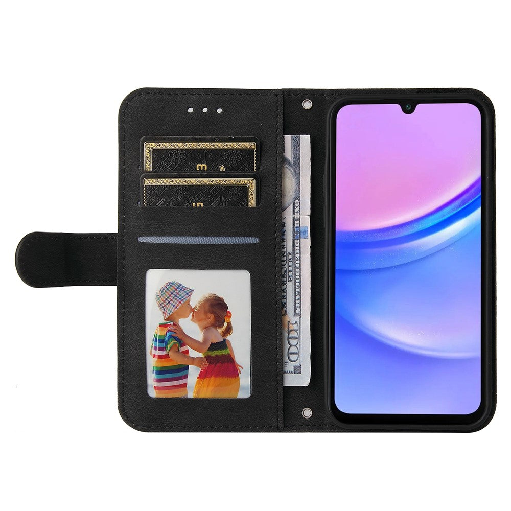 Samsung Galaxy A18 5G / A18 4G / A17 5G / A17 4G / A26 5G / A16 5G / A16 4G Läderplånboksfodral Skin Touch mobilskal Stativ med Rem