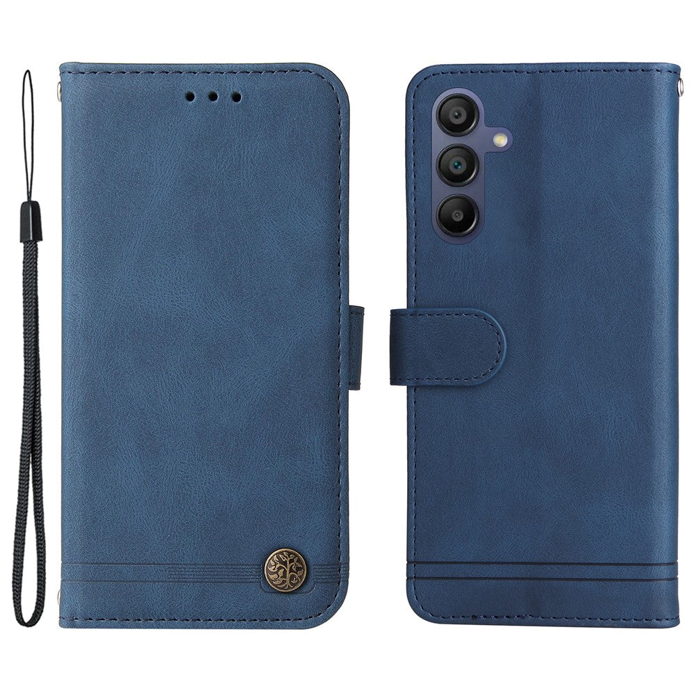 Samsung Galaxy A18 5G / A18 4G / A17 5G / A17 4G / A26 5G / A16 5G / A16 4G Läderplånboksfodral Skin Touch mobilskal Stativ med Rem