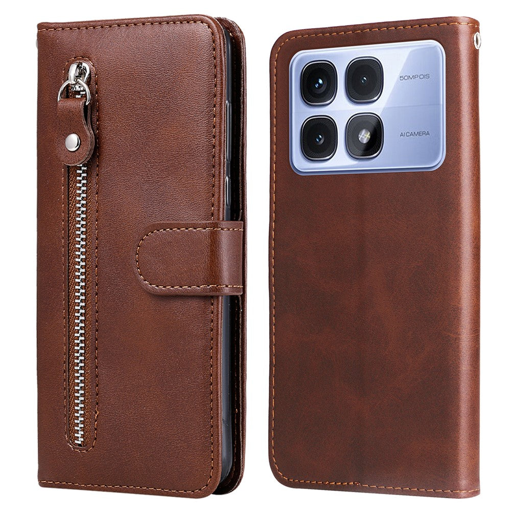 For Xiaomi Redmi K70 Ultra Case Zipper Wallet Calf Texture PU Leather Phone Cover
