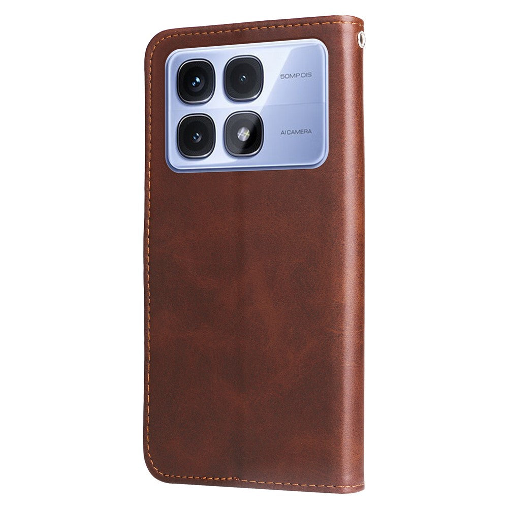 For Xiaomi Redmi K70 Ultra Case Zipper Wallet Calf Texture PU Leather Phone Cover