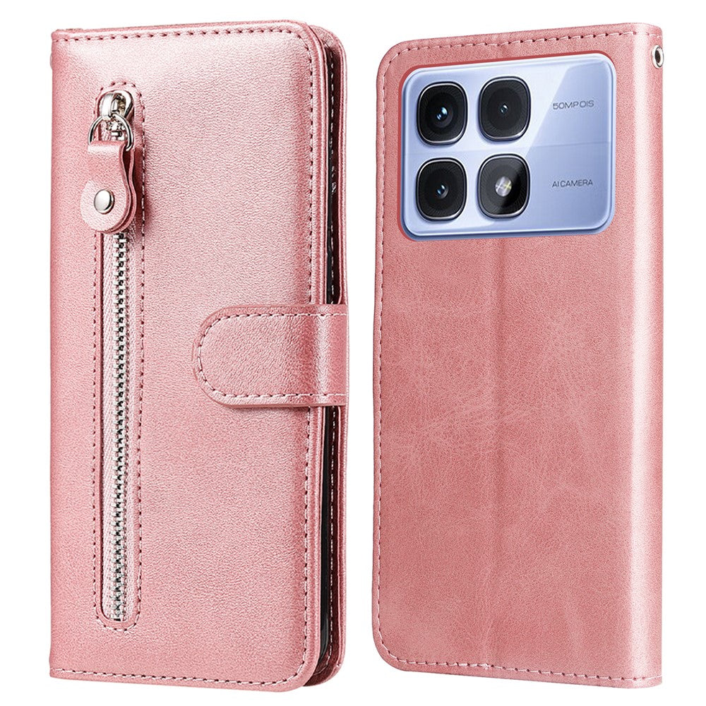 For Xiaomi Redmi K70 Ultra Case Zipper Wallet Calf Texture PU Leather Phone Cover