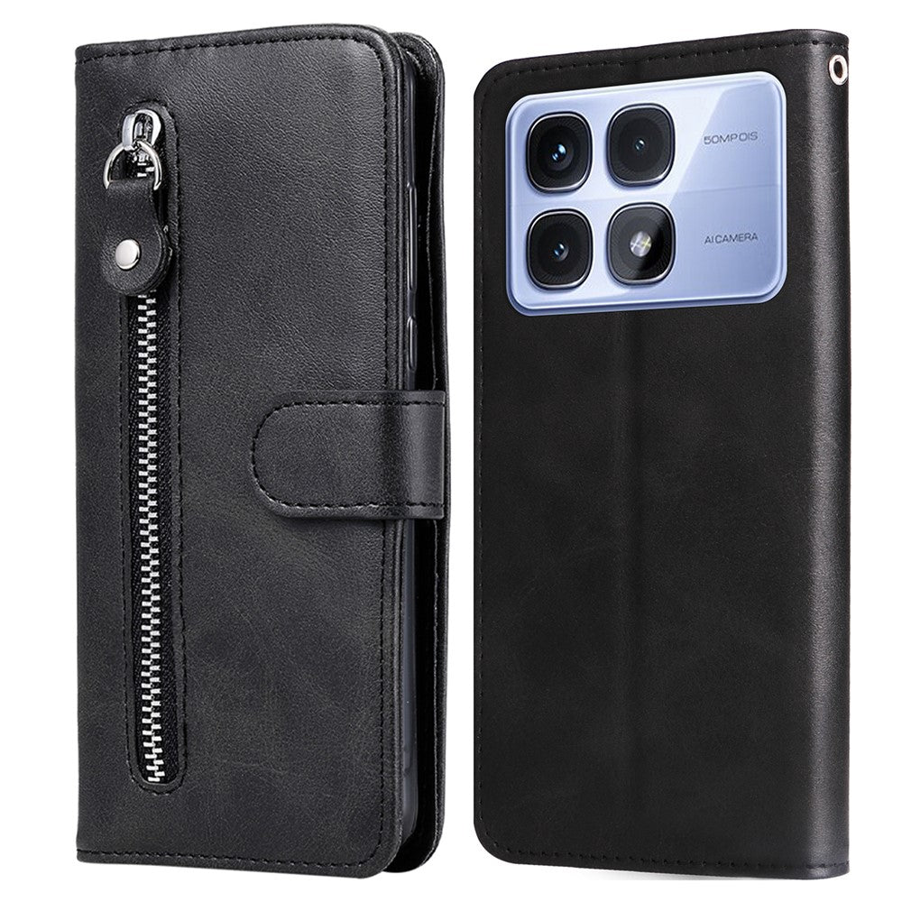 For Xiaomi Redmi K70 Ultra Case Zipper Wallet Calf Texture PU Leather Phone Cover