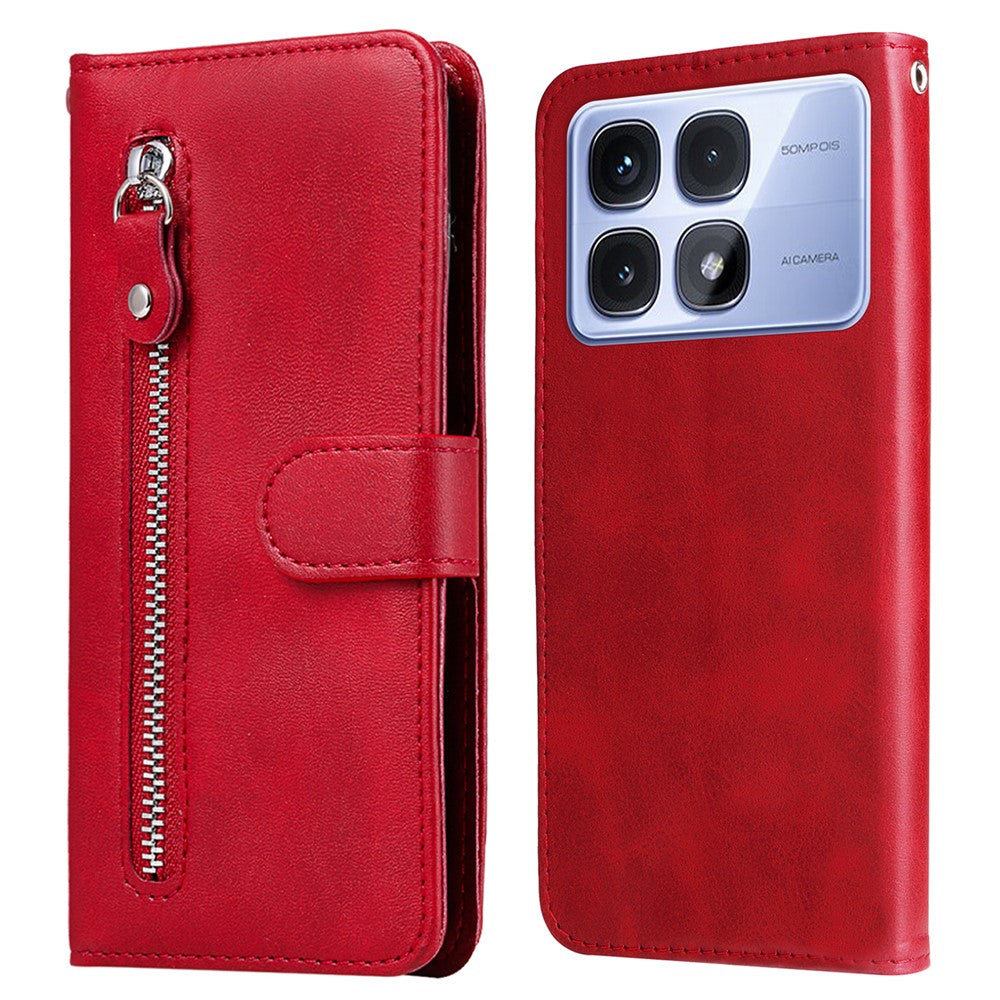 For Xiaomi Redmi K70 Ultra Case Zipper Wallet Calf Texture PU Leather Phone Cover