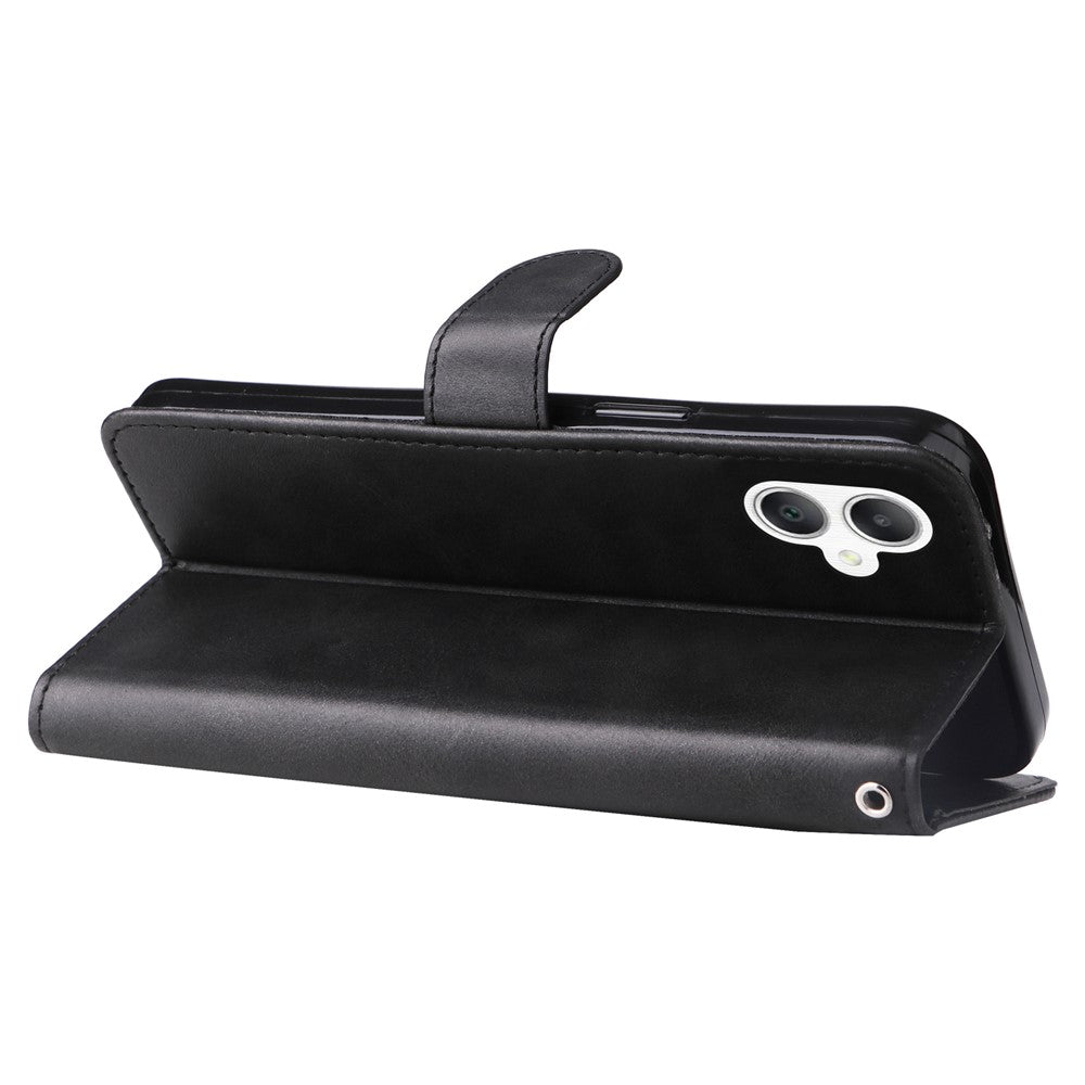 For Samsung Galaxy A06 4G Case Zipper Wallet Calf Texture PU Leather Phone Cover