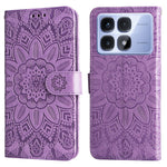 For Xiaomi Redmi K70 Ultra Case Sunflower Imprint Leather Wallet Phone Cover