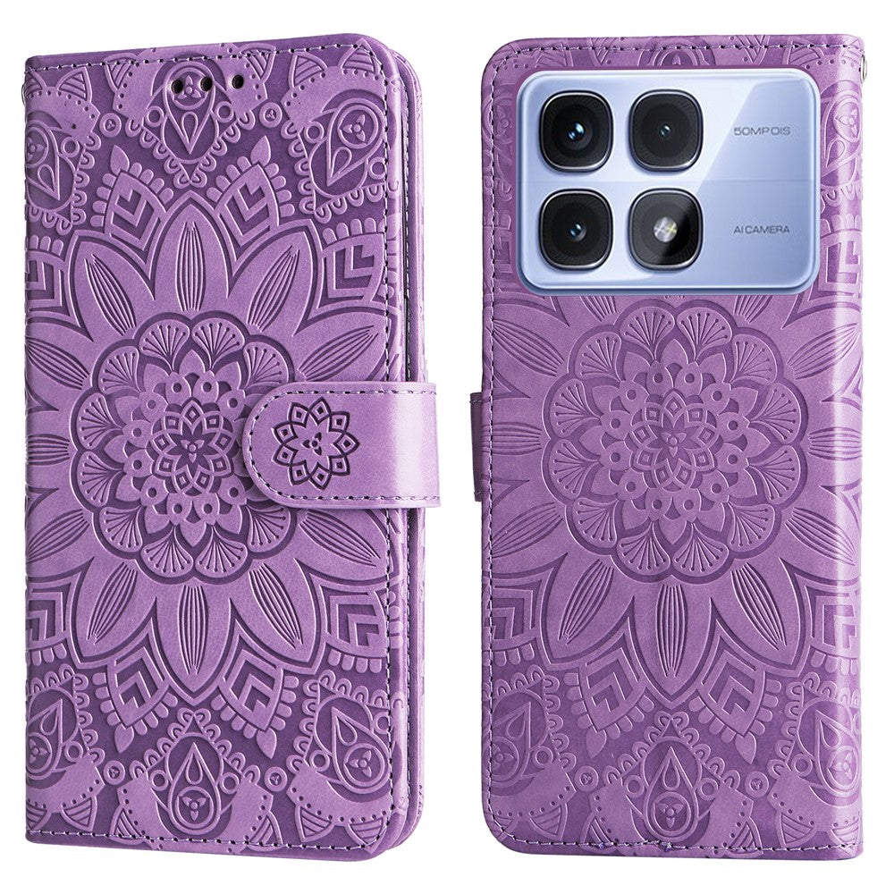 For Xiaomi Redmi K70 Ultra Case Sunflower Imprint Leather Wallet Phone Cover