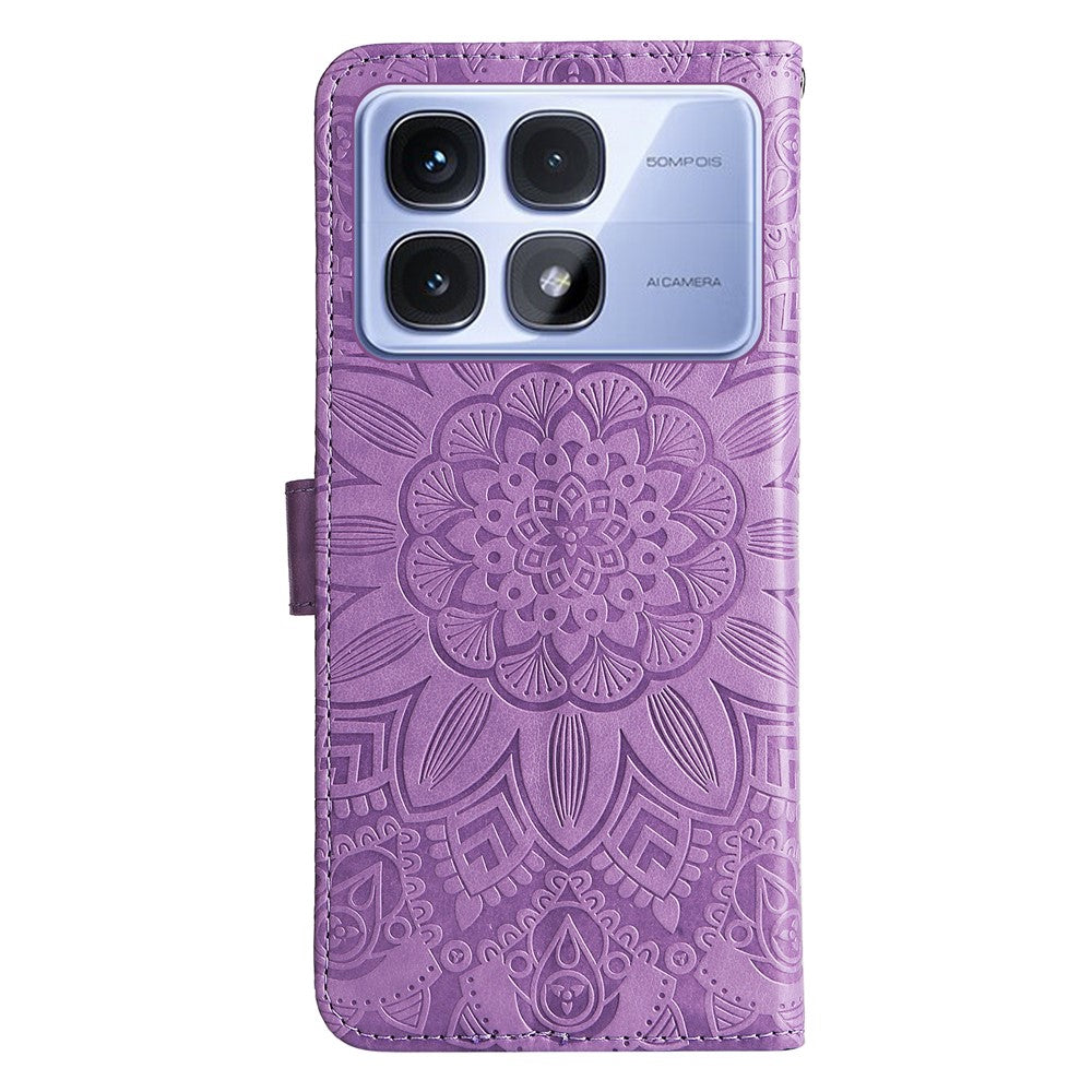 For Xiaomi Redmi K70 Ultra Case Sunflower Imprint Leather Wallet Phone Cover