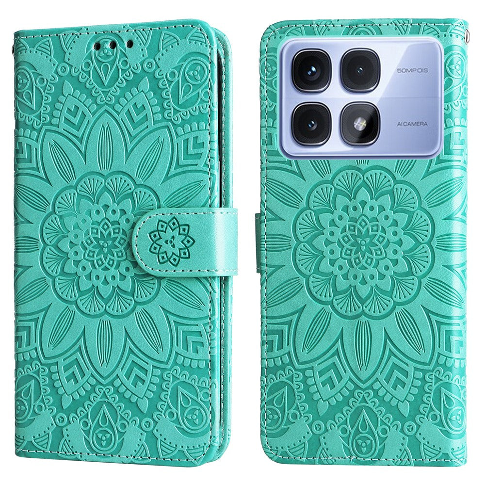 For Xiaomi Redmi K70 Ultra Case Sunflower Imprint Leather Wallet Phone Cover
