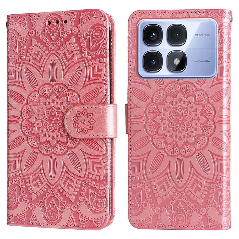 For Xiaomi Redmi K70 Ultra Case Sunflower Imprint Leather Wallet Phone Cover