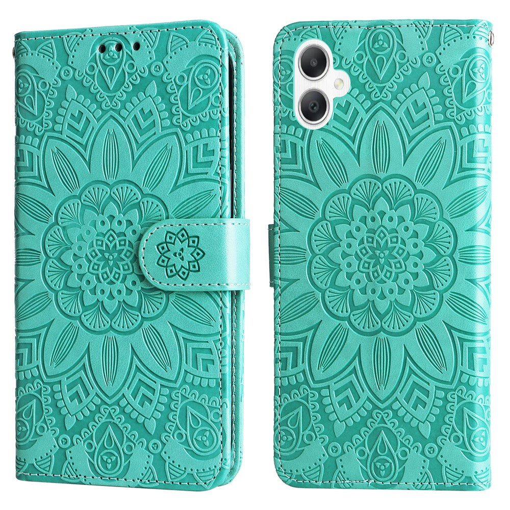 Til Samsung Galaxy A06 4G Etui Solsikkeaftryk Læderpung Telefoncover