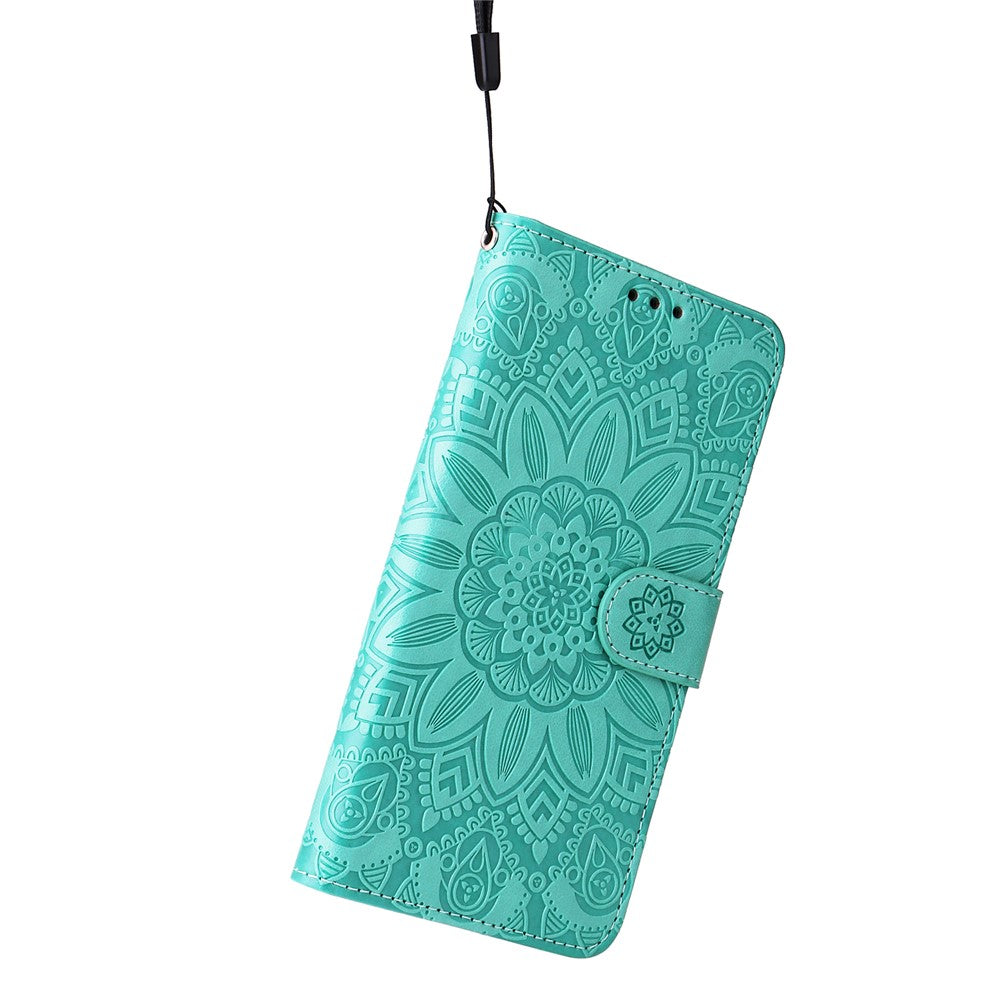 Til Samsung Galaxy A06 4G Etui Solsikkeaftryk Læderpung Telefoncover