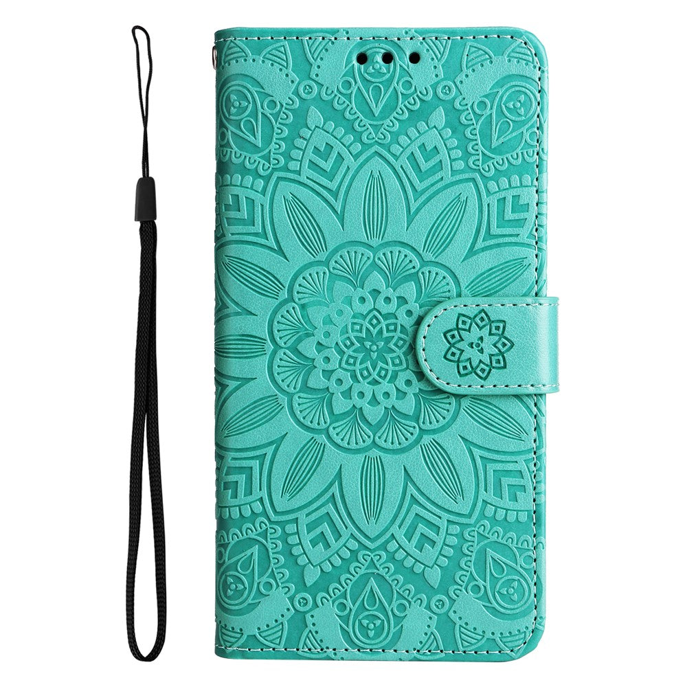 Til Samsung Galaxy A06 4G Etui Solsikkeaftryk Læderpung Telefoncover
