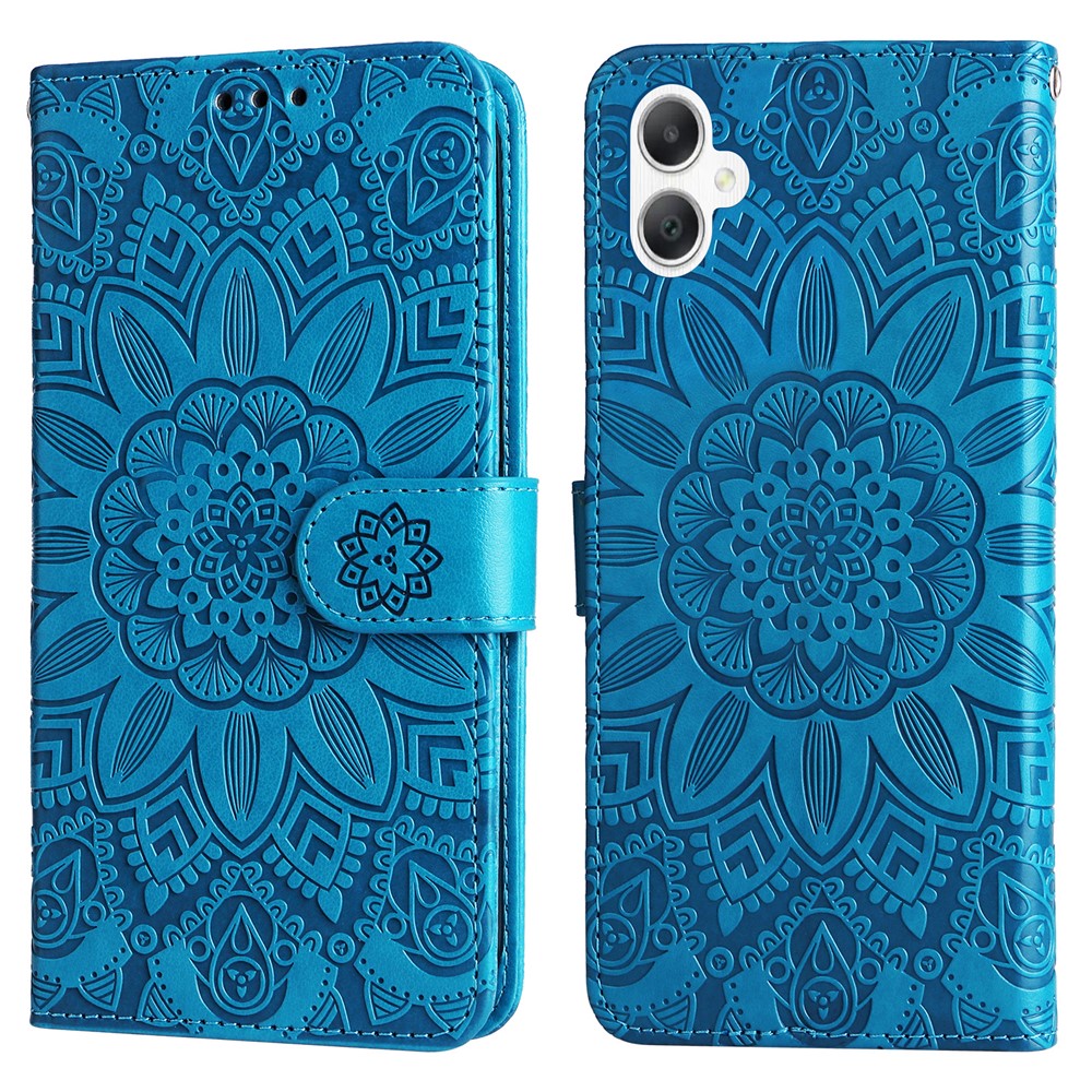 Til Samsung Galaxy A06 4G Etui Solsikkeaftryk Læderpung Telefoncover