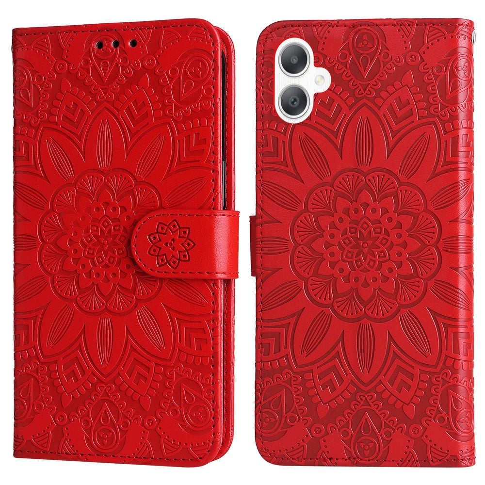 Til Samsung Galaxy A06 4G Etui Solsikkeaftryk Læderpung Telefoncover