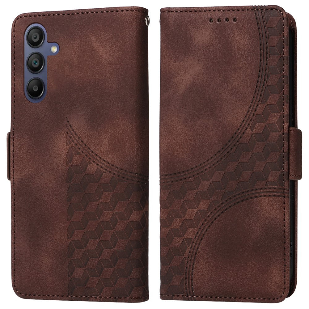Samsung Galaxy A18 5G / A18 4G / A17 5G / A17 4G / A26 5G / A16 5G / A16 4G skal PU-läder mobilskal romb stjärnmönster