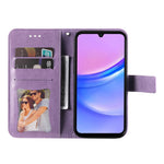 Samsung Galaxy A18 5G / A18 4G / A17 5G / A17 4G / A26 5G / A16 5G / A16 4G skal blommönster PU-läder plånboksfodral