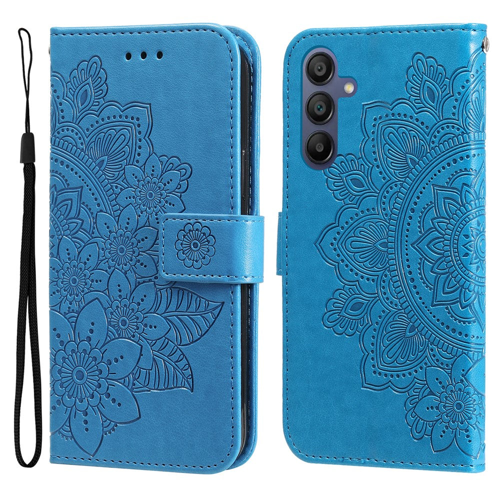 Samsung Galaxy A18 5G / A18 4G / A17 5G / A17 4G / A26 5G / A16 5G / A16 4G skal blommönster PU-läder plånboksfodral